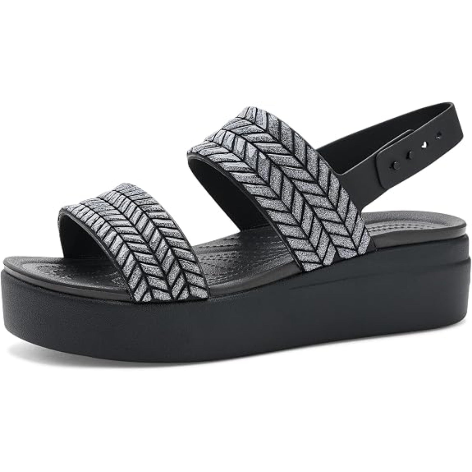 Women's Brooklyn Low Wedge Sandals (Black Sparkle)
