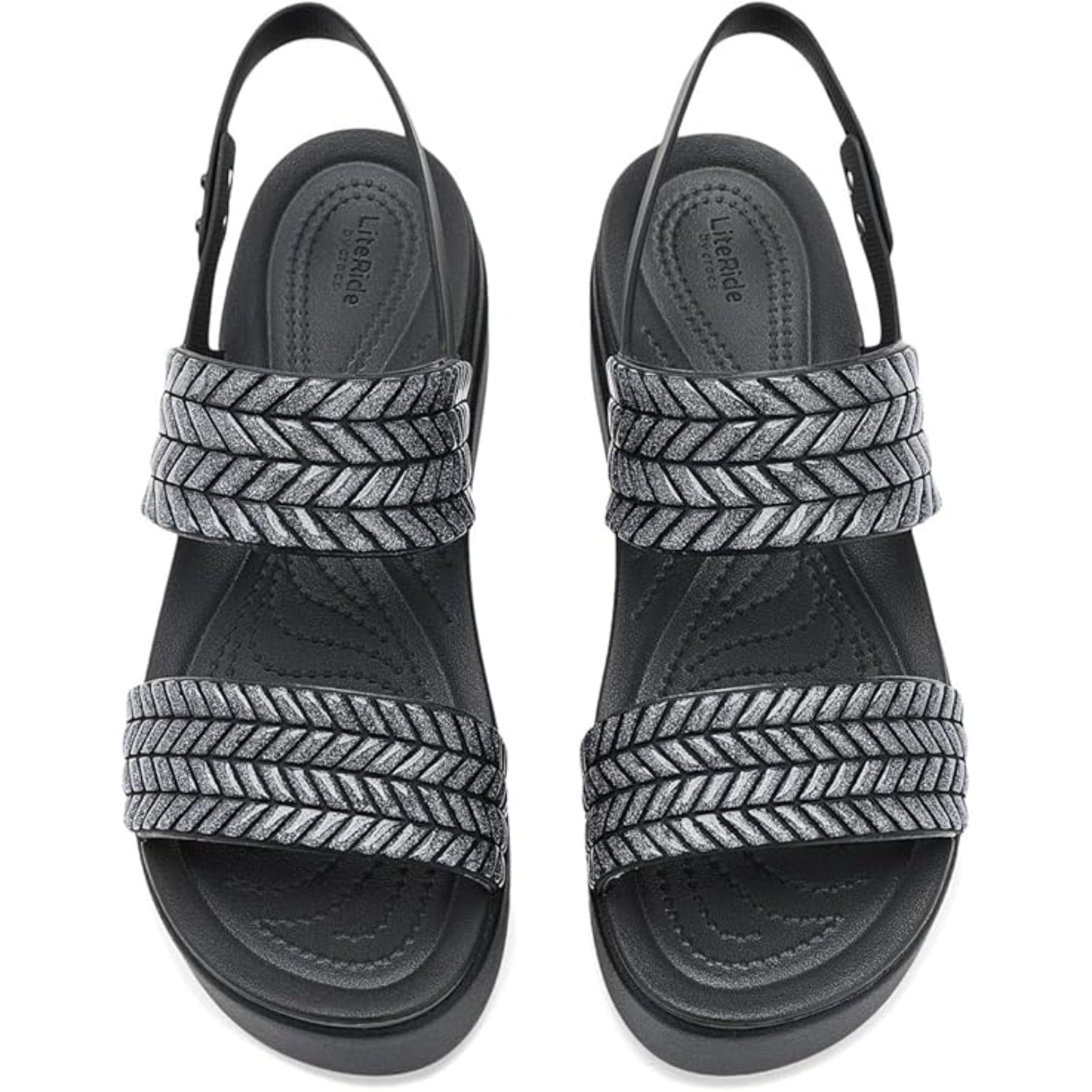 Women's Brooklyn Low Wedge Sandals (Black Sparkle)