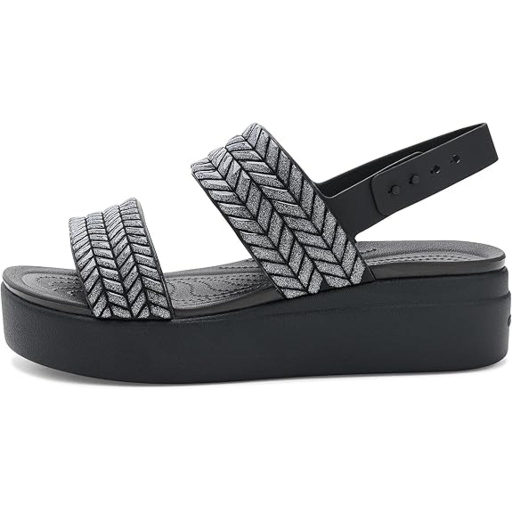 Women's Brooklyn Low Wedge Sandals (Black Sparkle)