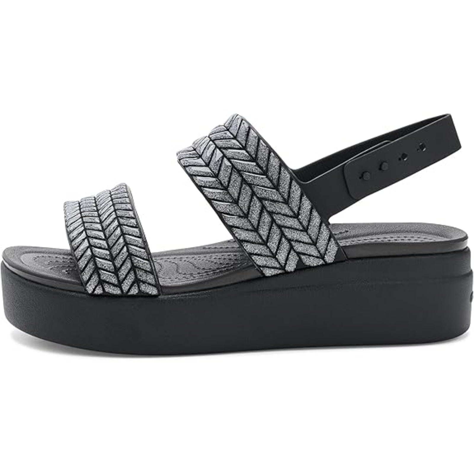 Women's Brooklyn Low Wedge Sandals (Black Sparkle)