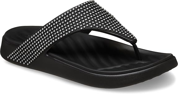 Women's Getaway Triangle Flip Flops (Black Gems)