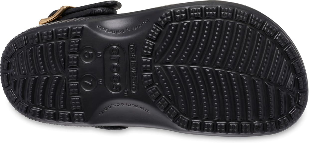 Unisex-Adult Classic Metallic Buckle Clogs（Metallic Black）