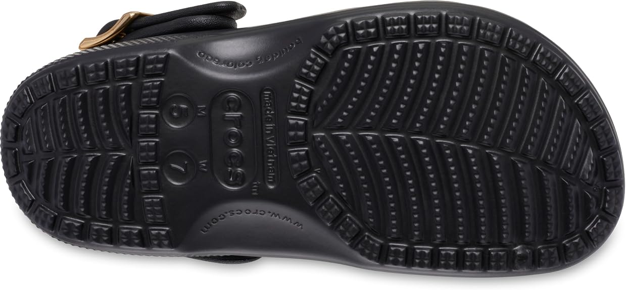 Unisex-Adult Classic Metallic Buckle Clogs（Metallic Black）