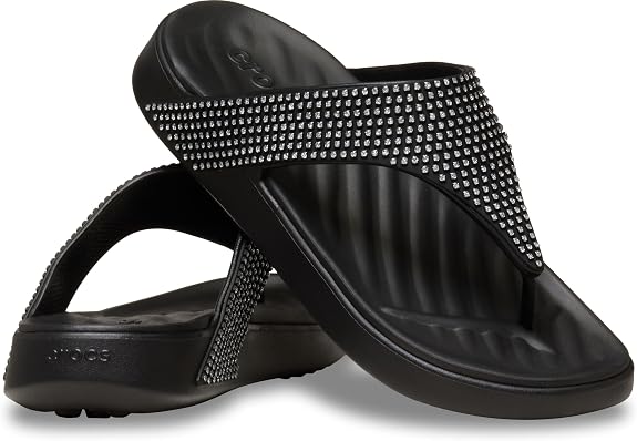 Women's Getaway Triangle Flip Flops (Black Gems)