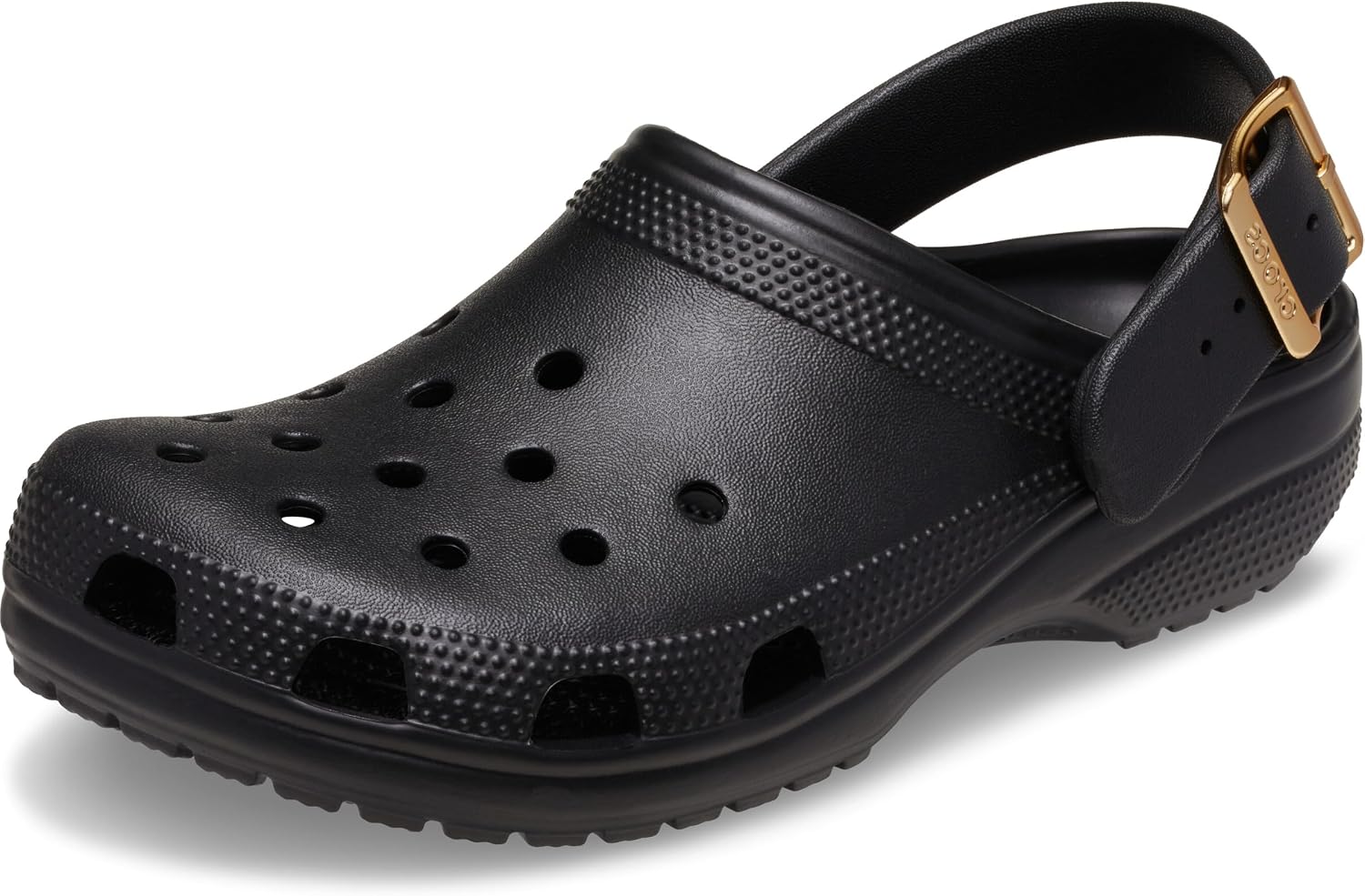 Unisex-Adult Classic Metallic Buckle Clogs（Metallic Black）