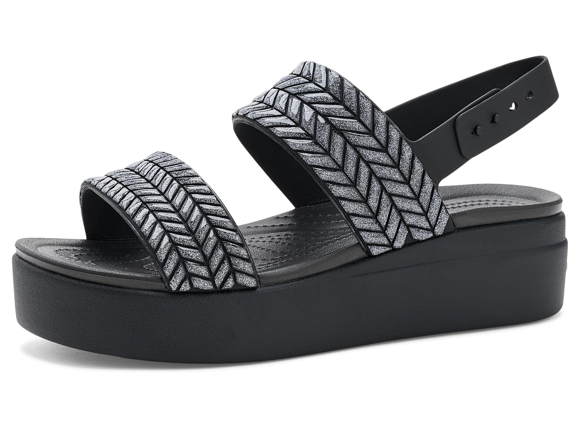 Women's Brooklyn Low Wedge Sandals (Black Sparkle)