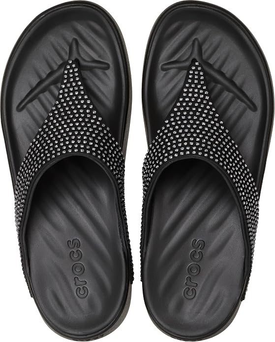 Women's Getaway Triangle Flip Flops (Black Gems)