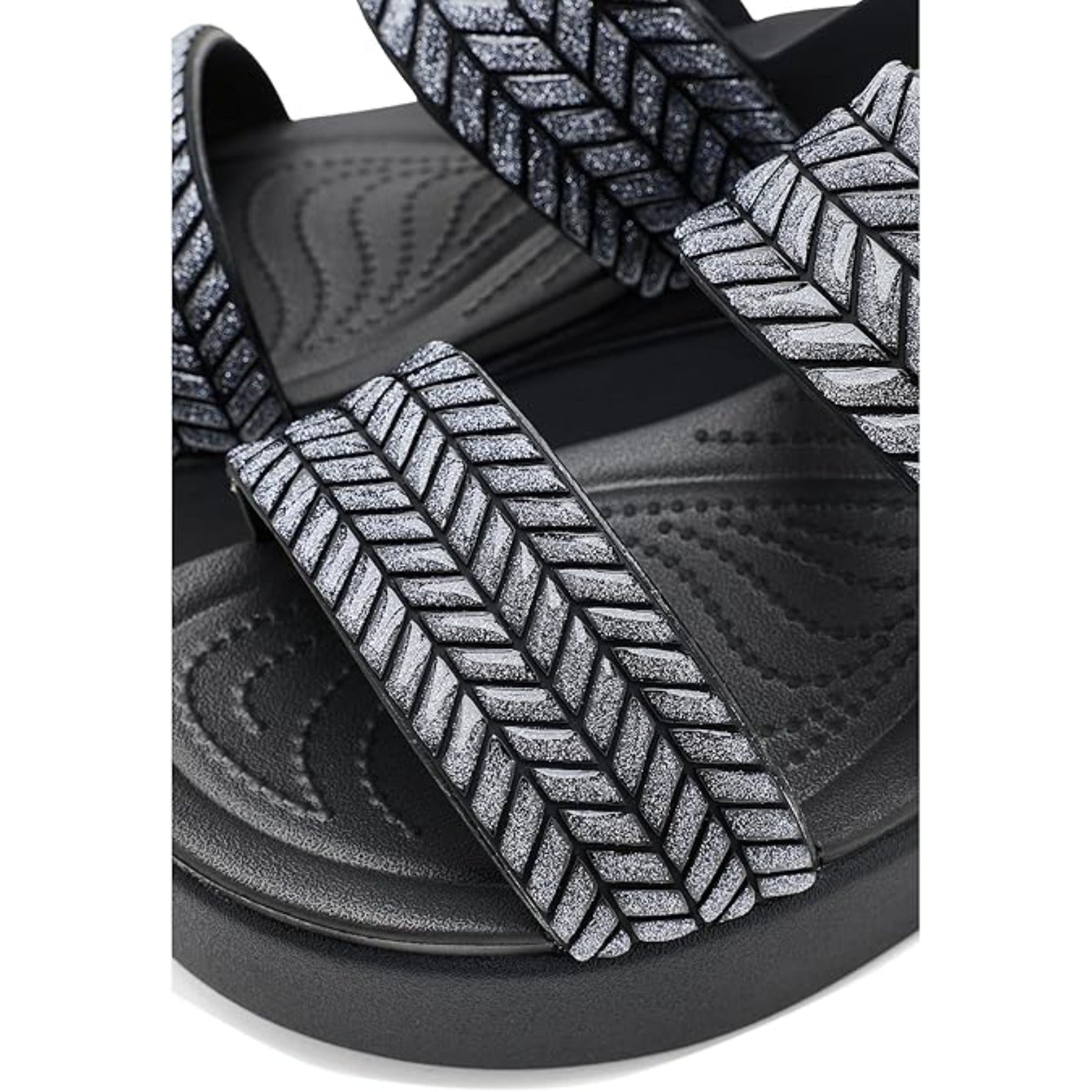 Women's Brooklyn Low Wedge Sandals (Black Sparkle)