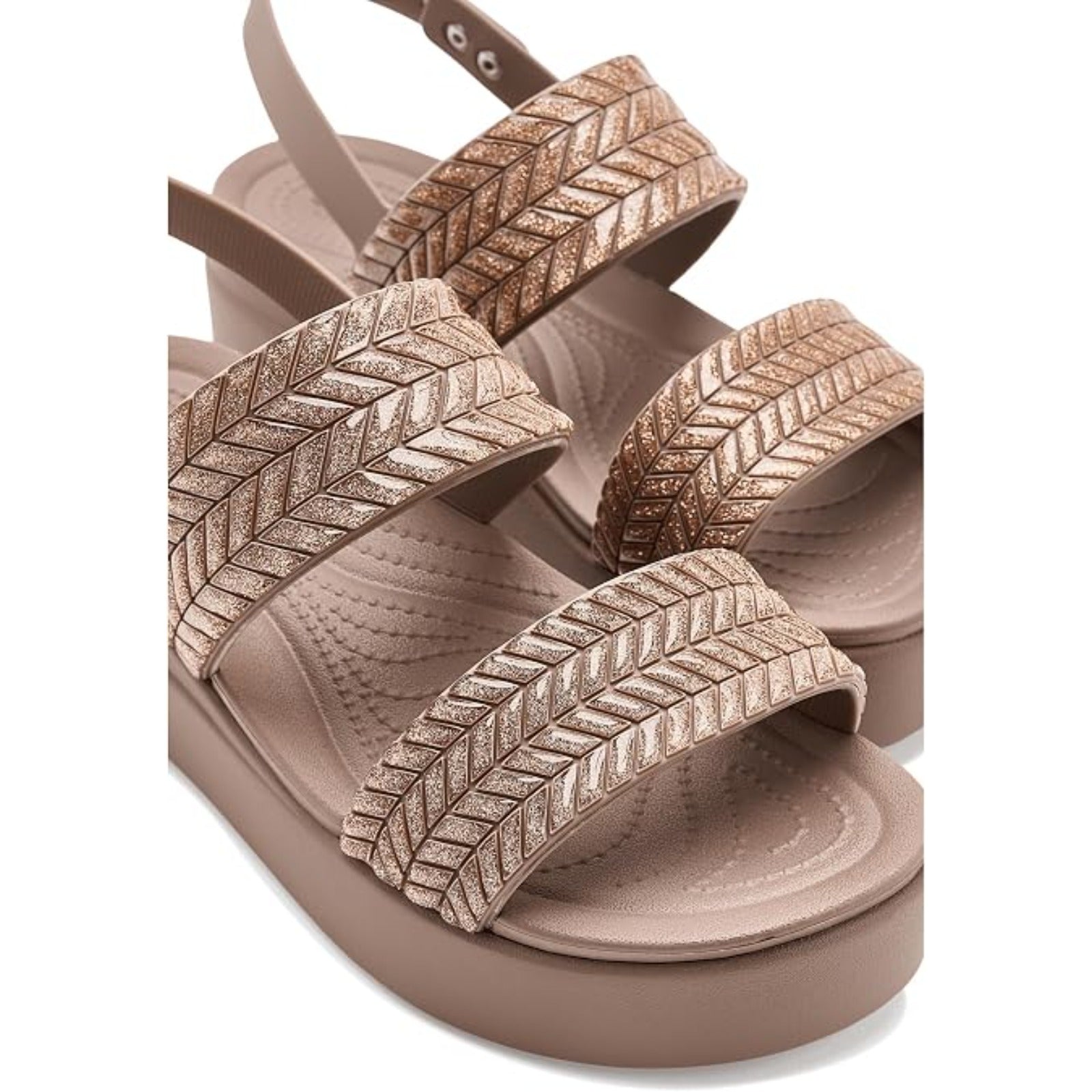 Women's Brooklyn Low Wedge Sandals (Latte Sparkle)