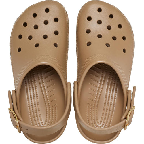 Unisex-Adult Classic Metallic Buckle Clogs Metallic Sepia
