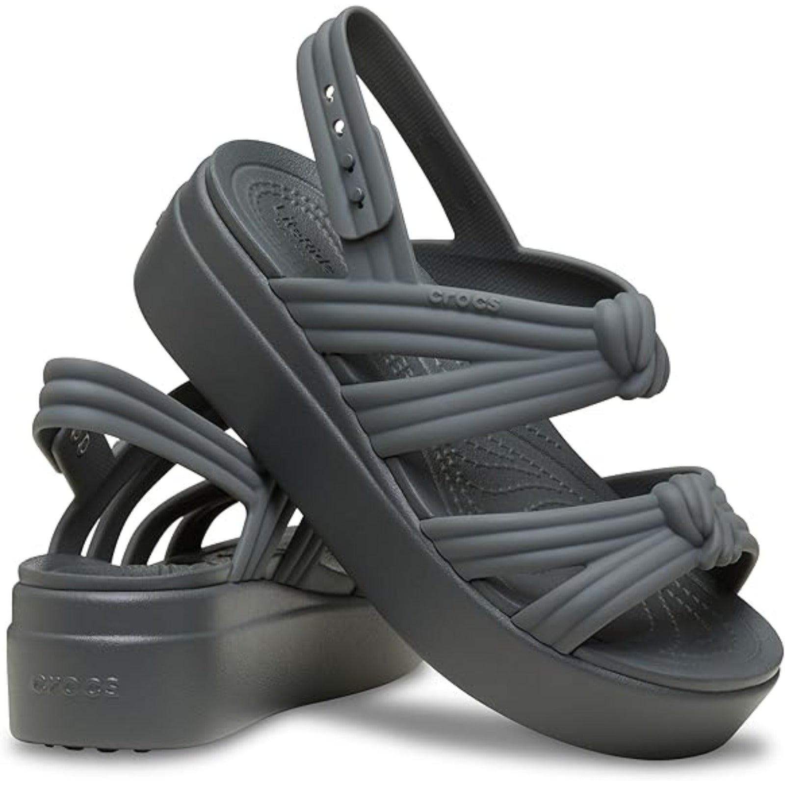 Crocs Women's Brooklyn Low Wedge Sandals (Carbon Knot)